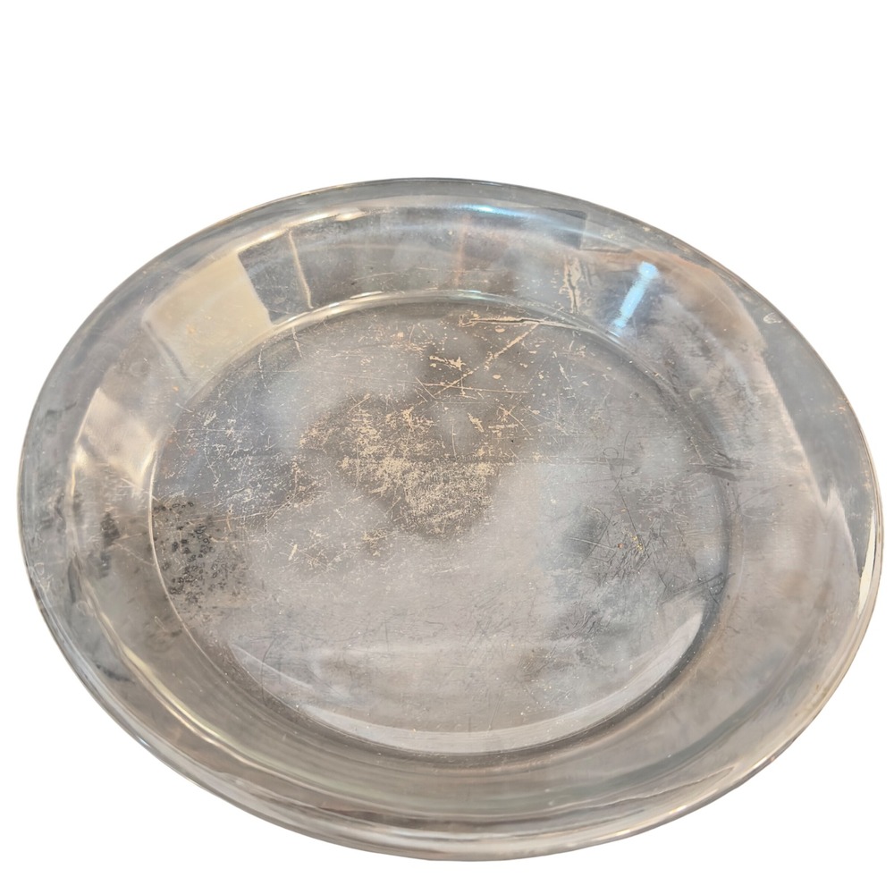 Vintage Pyrex 210 Clear Glass Pie Dish 10 Inch 25 cm Flat Rim Oven and Microwave